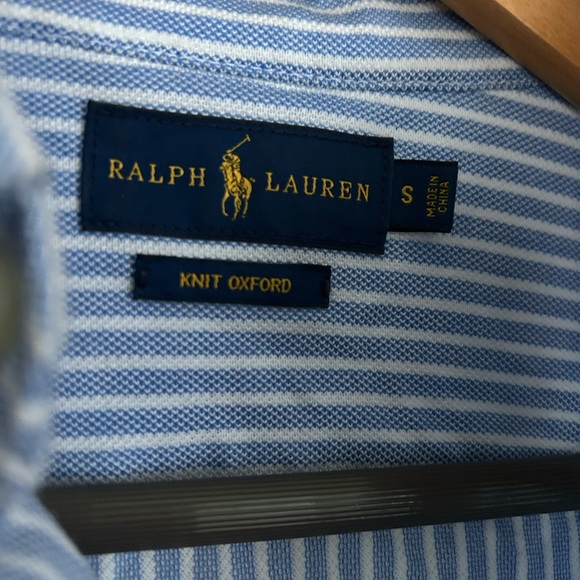 Ralph Lauren Knit Oxford Blue White Striped Size Small - Picture 5 of 8